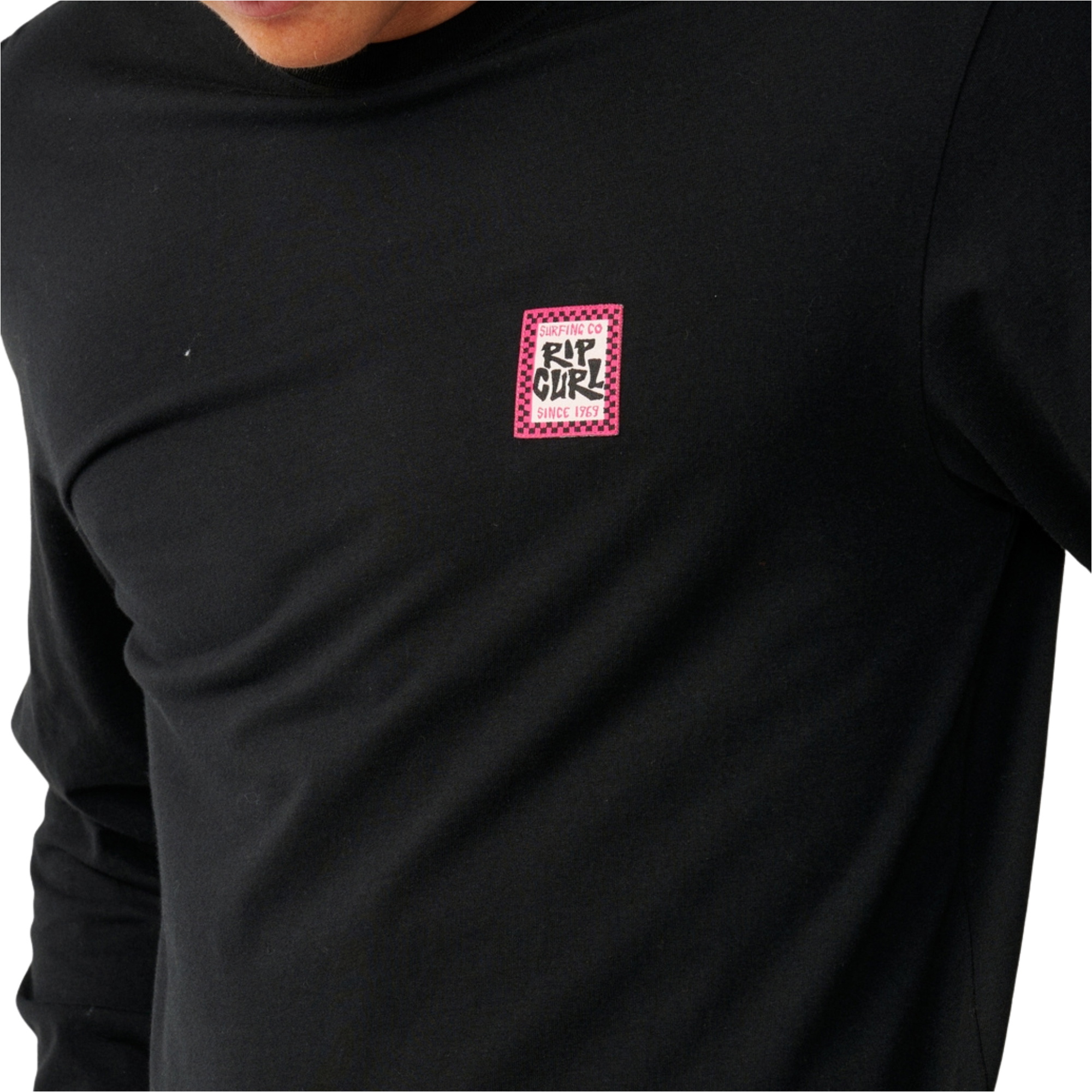 2026 Rip Curl Mens Streamline Badge Long Sleeve T-Shirt 13UMTE - Black